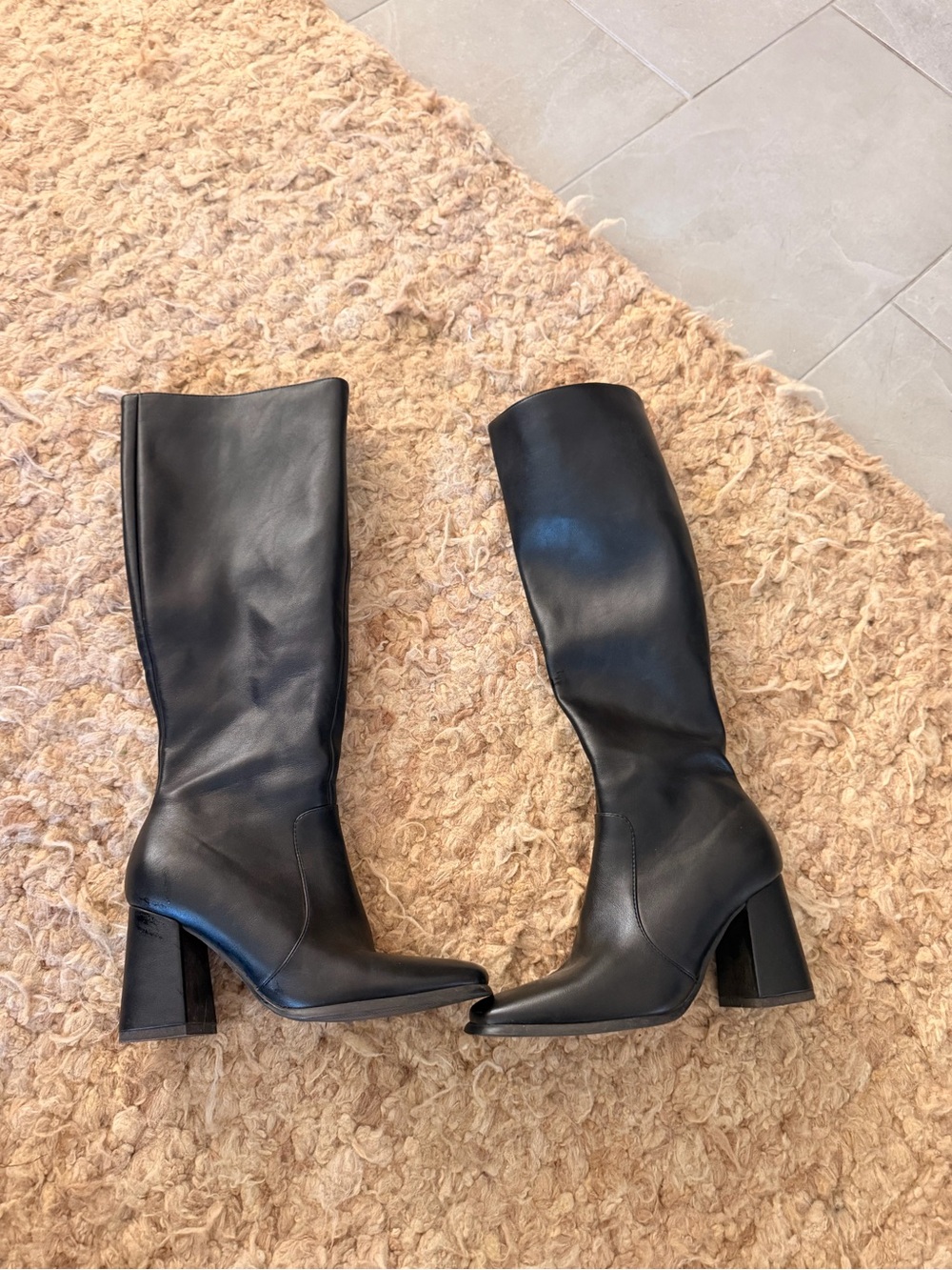 Black knee high boots